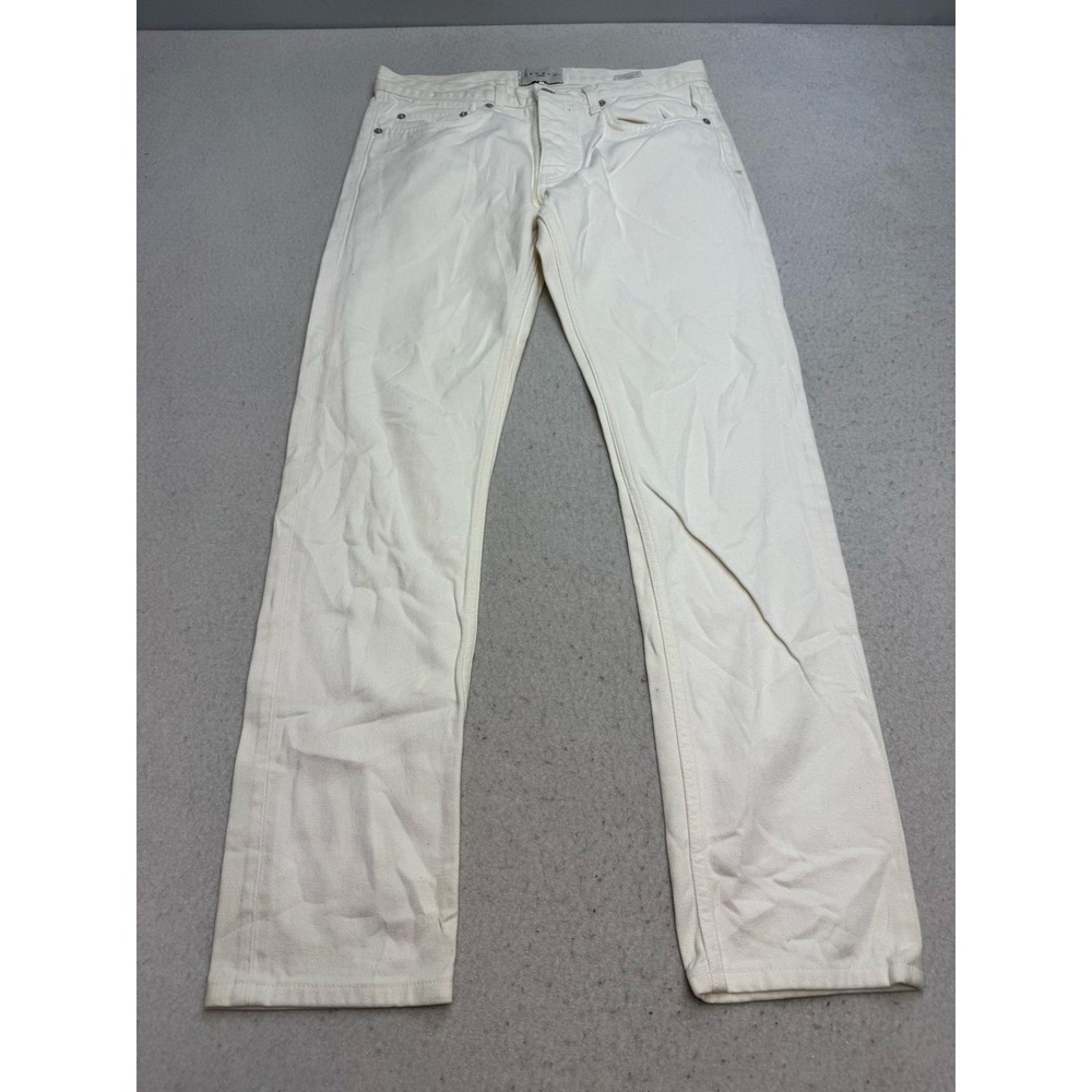 Sandro Droit Jeans Mens 31x31 White Straight Leg Denim Pants Casual Light Wash